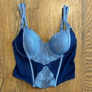 Adored by Adore Me Blue Two Tone Corset